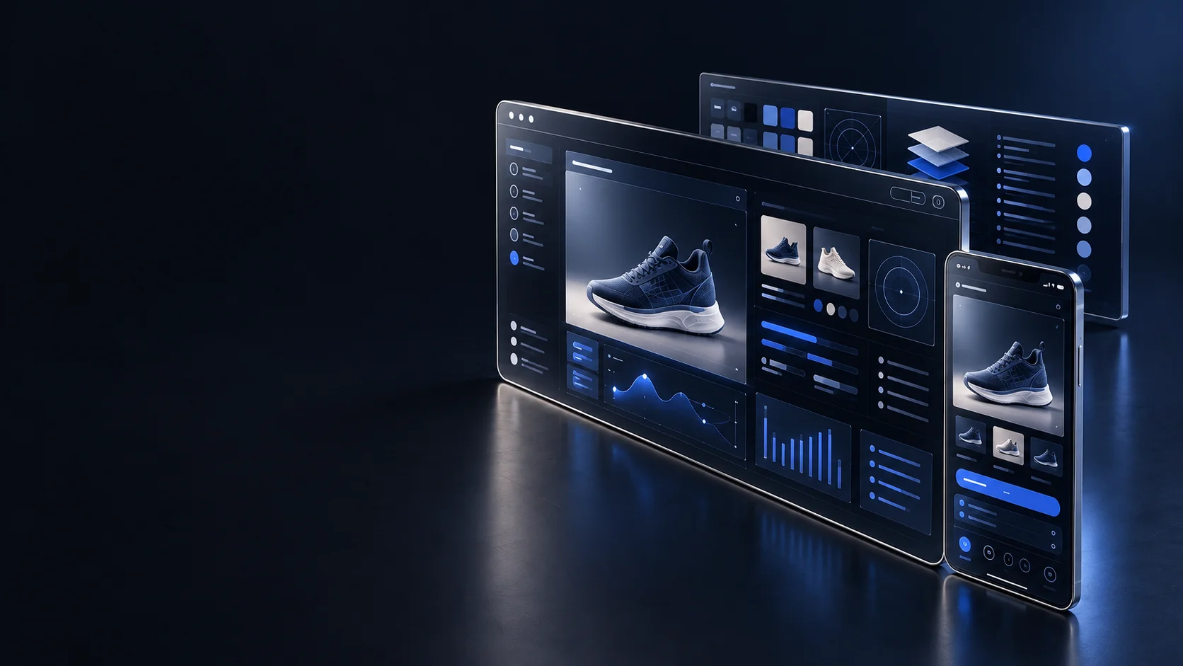 Concept study of web, mobile and design-system interfaces